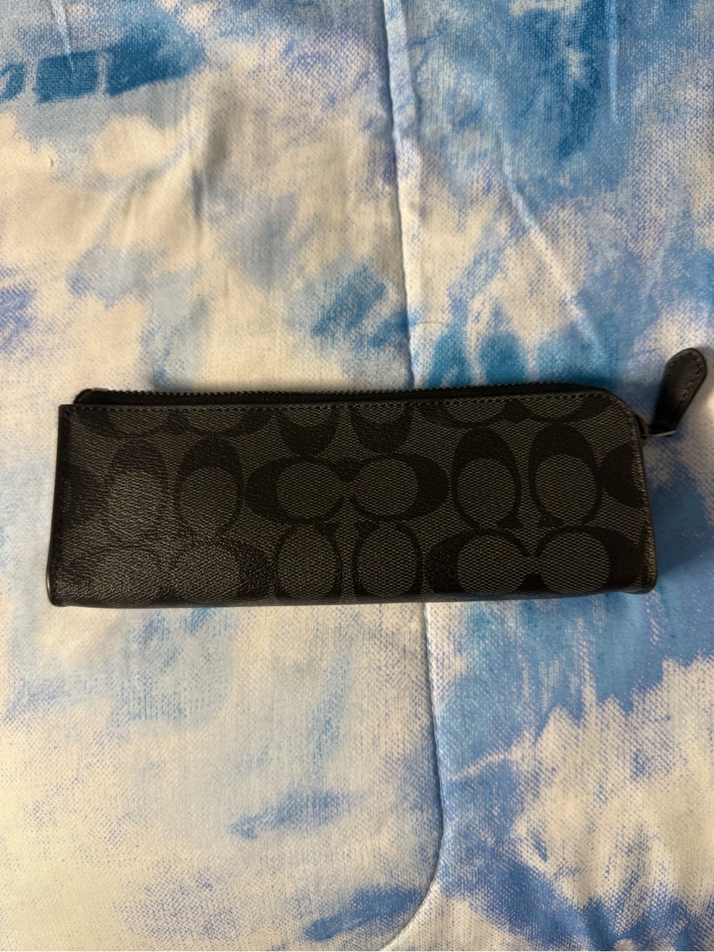Coach Black Signature Zip Pencil Case